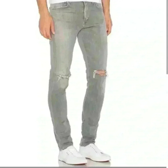 🎆Agolde Slim Fit Bedford Jean grey wash with distressing size 32 30 straight leg - Picture 1 of 12